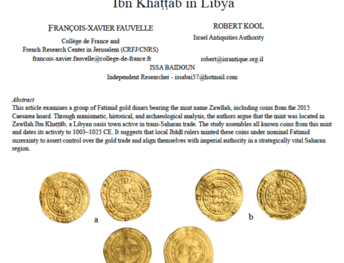 Just published: «Minting Gold at Zawīlah: A Case for Zawīlah Ibn Khaṭṭāb in Libya» (volume 20/2025).