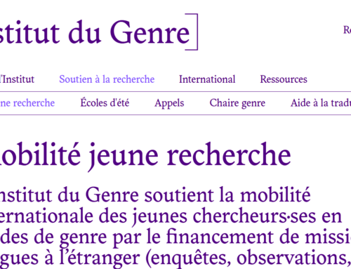 Appel à mobilité pour jeunes chercheuses et chercheurs en études de genre